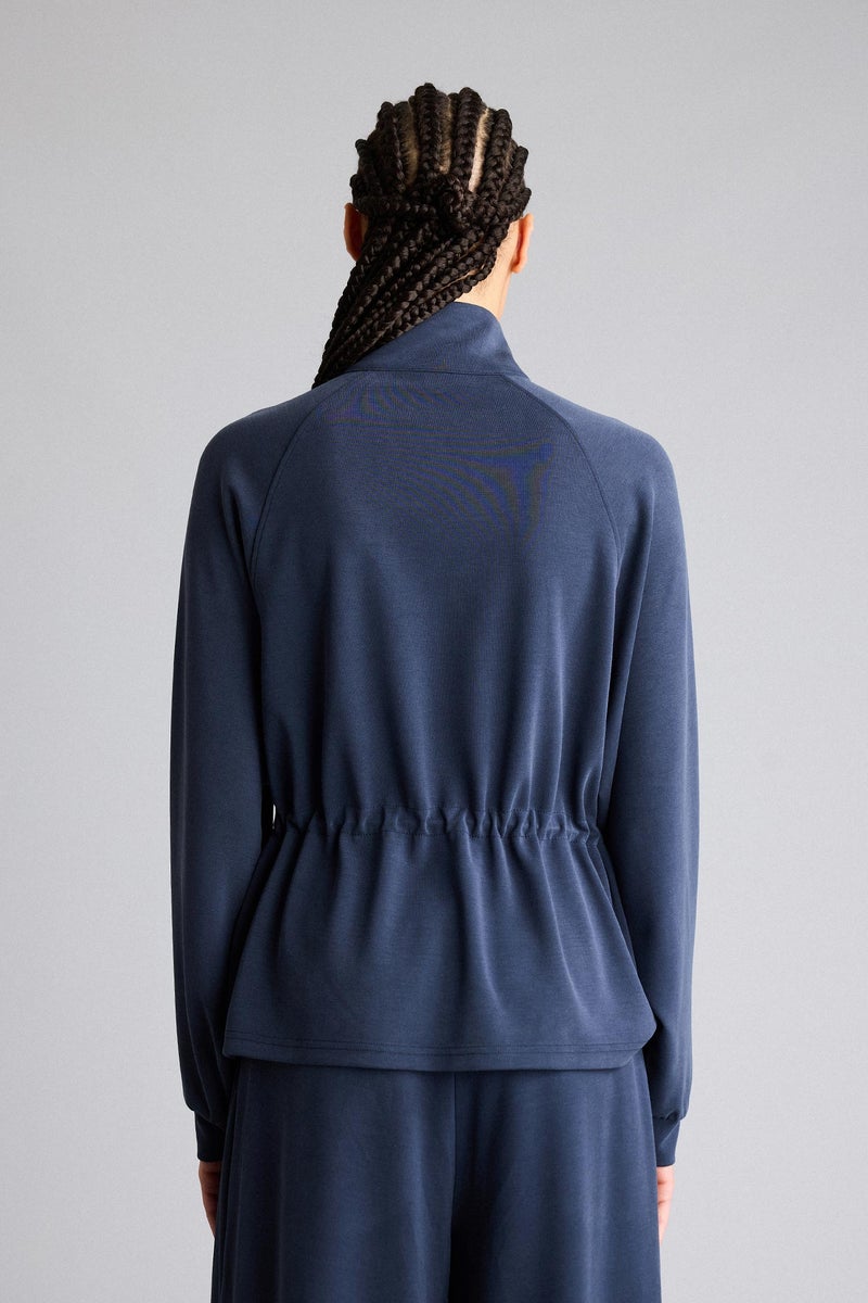 DeFacto Blue Woman Standard Fit Stand Collar Zip-Up Sweatshirt Casual - Image 5